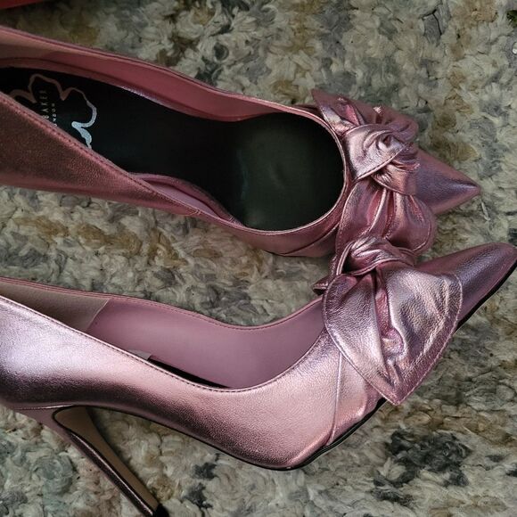 🤯Moving sale price drop🎉New Ted Baker bow pink heels SZ39 EU - Picture 1 of 5